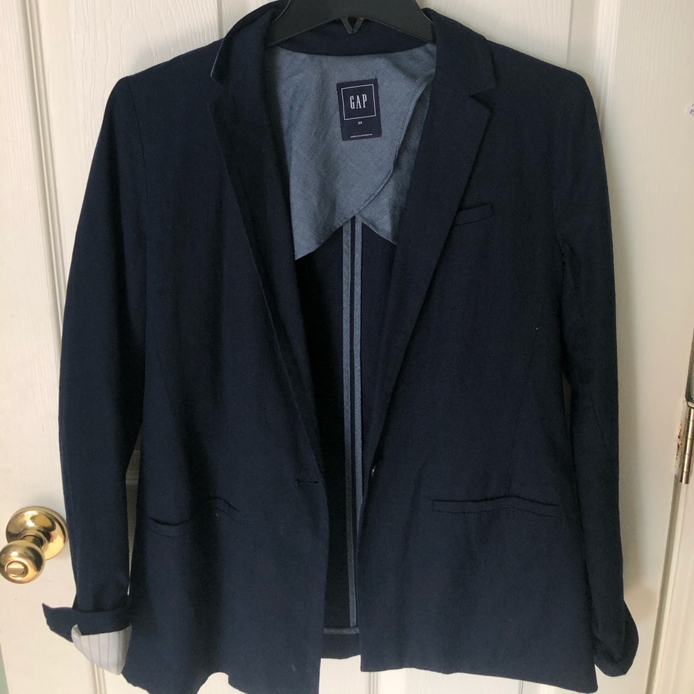 Gap Linen Blend Navy Blazer